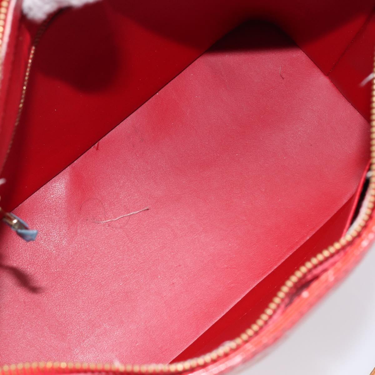 LOUIS VUITTON Monogram Vernis Houston Hand Bag Red M91092 LV Auth BA17021