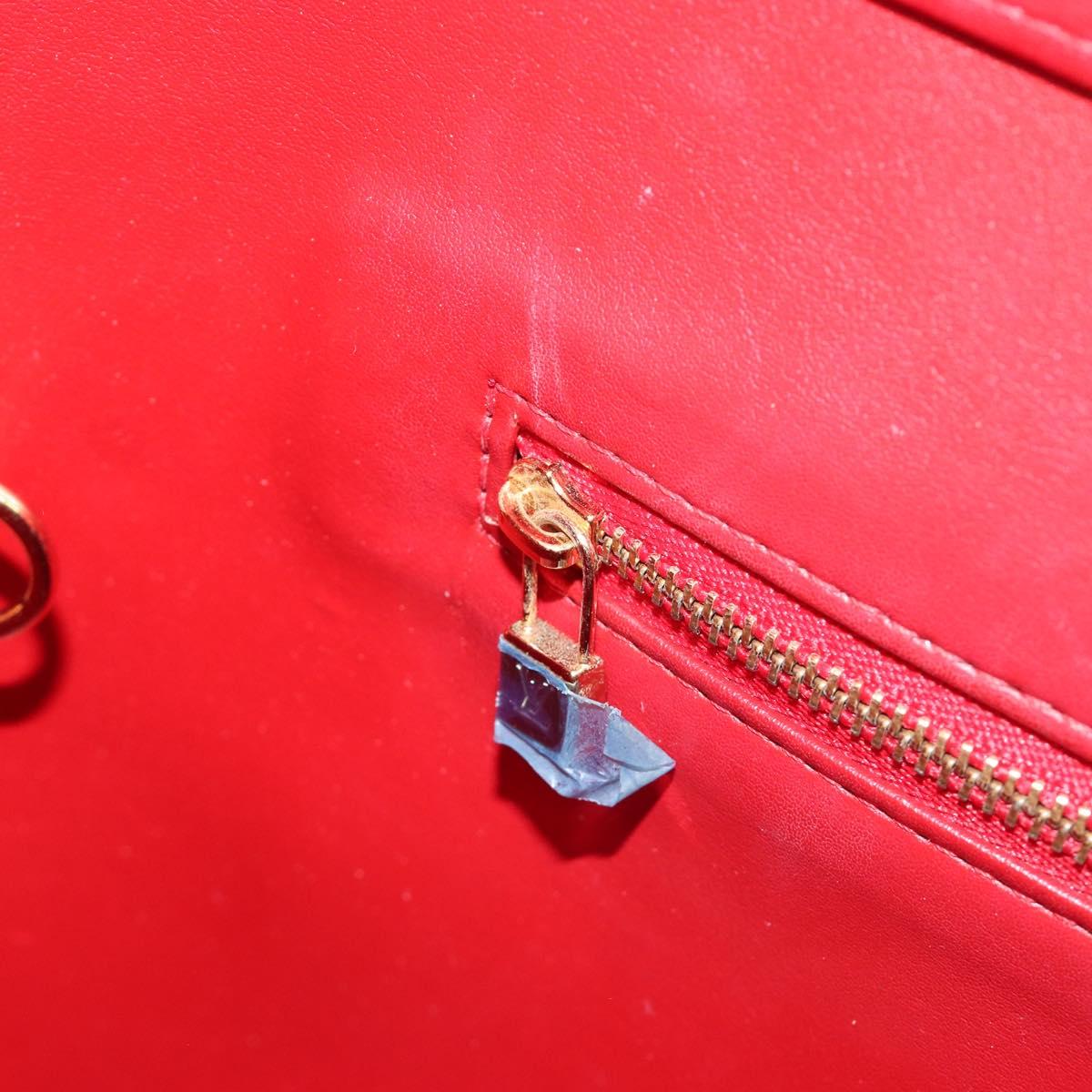 LOUIS VUITTON Monogram Vernis Houston Hand Bag Red M91092 LV Auth BA17021