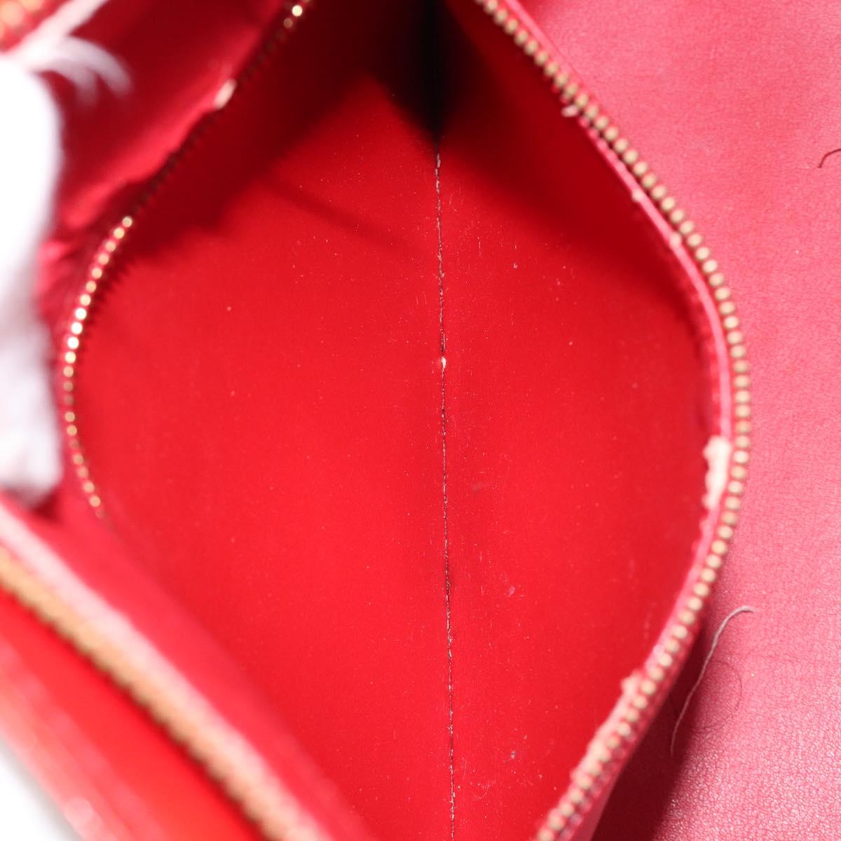 LOUIS VUITTON Monogram Vernis Houston Hand Bag Red M91092 LV Auth BA17021