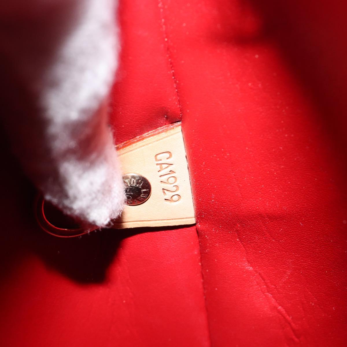 LOUIS VUITTON Monogram Vernis Houston Hand Bag Red M91092 LV Auth BA17021