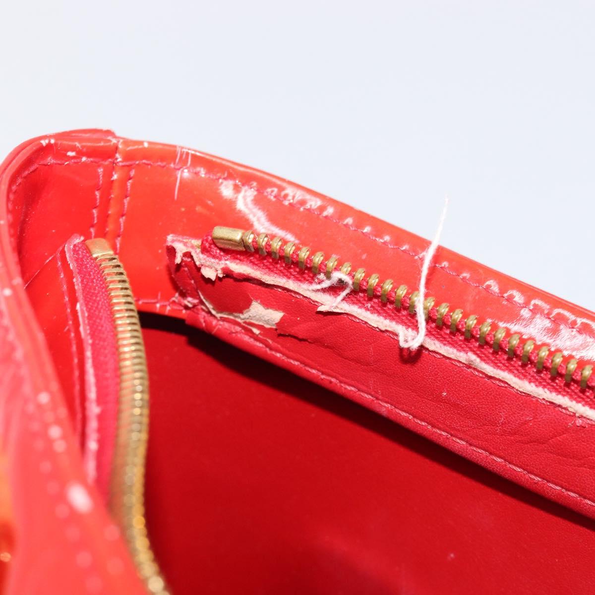 LOUIS VUITTON Monogram Vernis Houston Hand Bag Red M91092 LV Auth BA17021