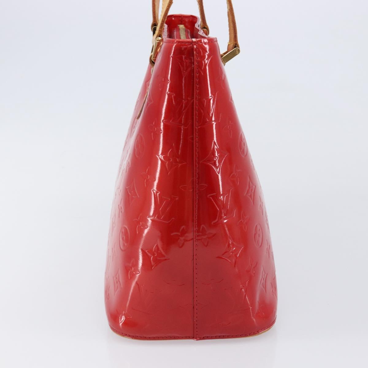 LOUIS VUITTON Monogram Vernis Houston Hand Bag Red M91092 LV Auth BA17021