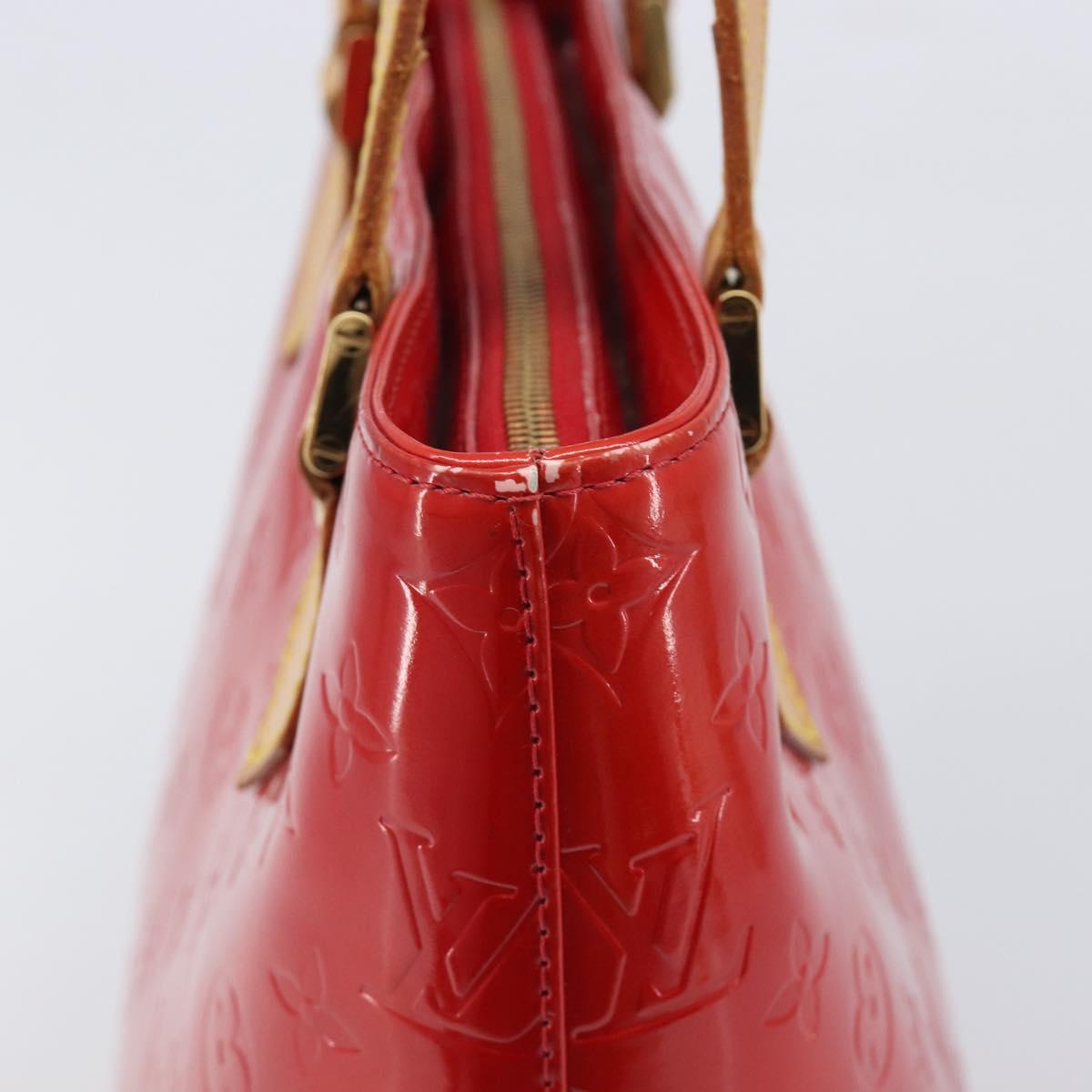 LOUIS VUITTON Monogram Vernis Houston Hand Bag Red M91092 LV Auth BA17021