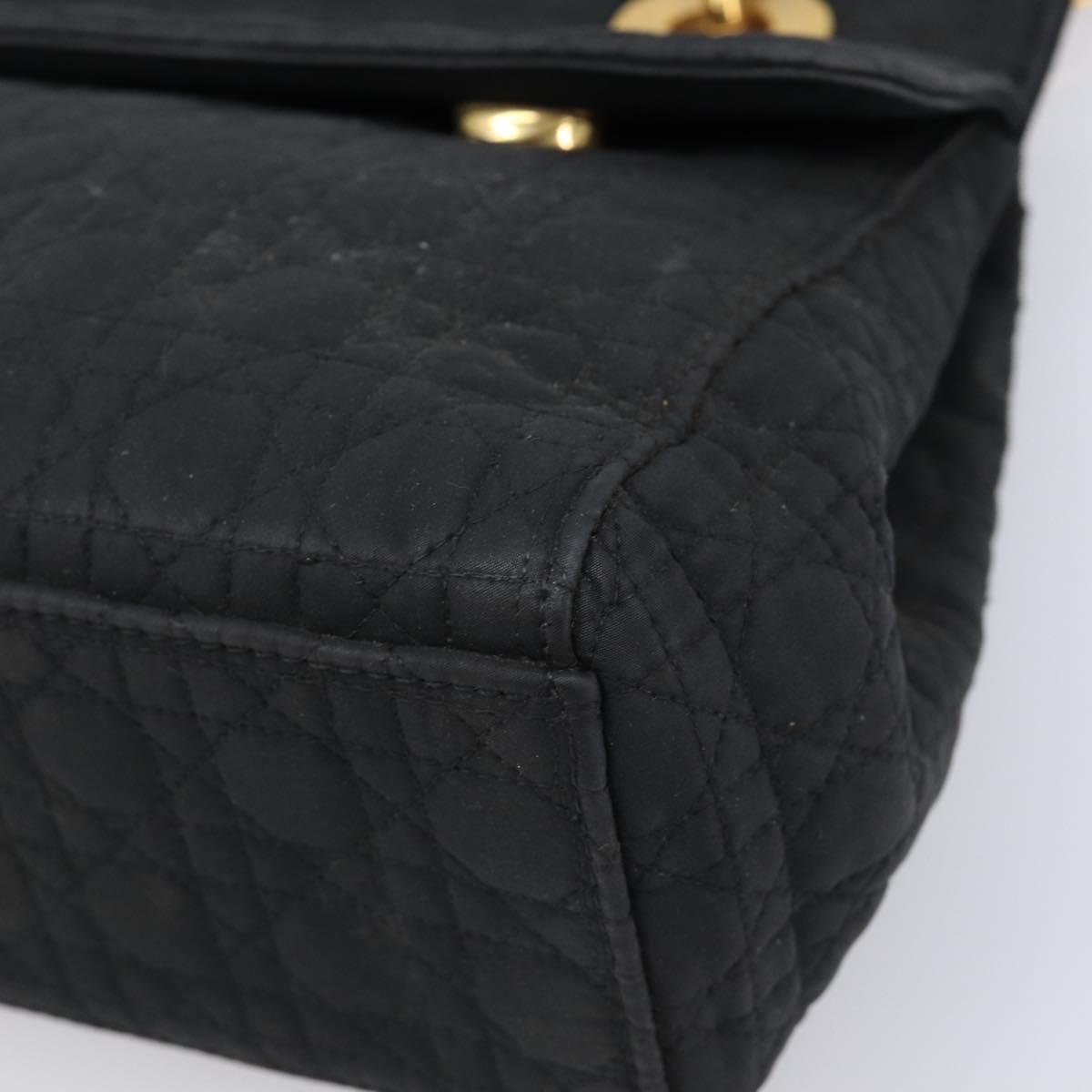Christian Dior Canage Shoulder Bag Canvas Black Gold Auth BA17023
