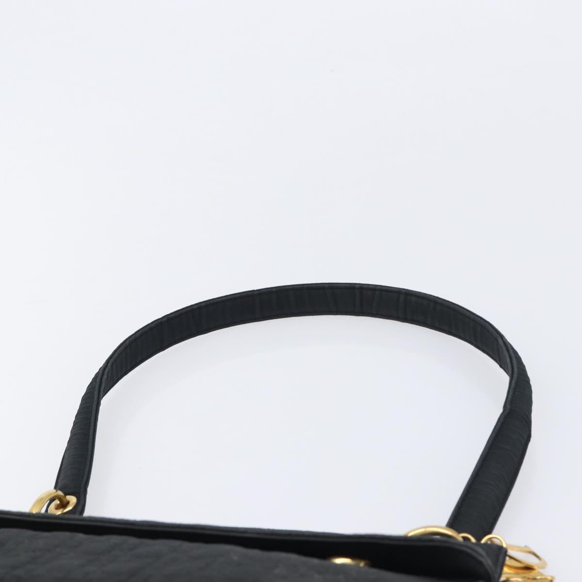 Christian Dior Canage Shoulder Bag Canvas Black Gold Auth BA17023