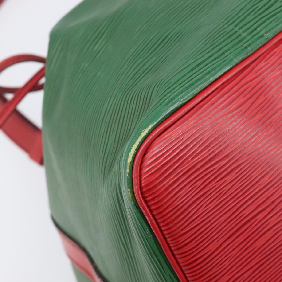 LOUIS VUITTON Epi Petit Noe Shoulder Bag Green Red M44147 LV Auth BA17024