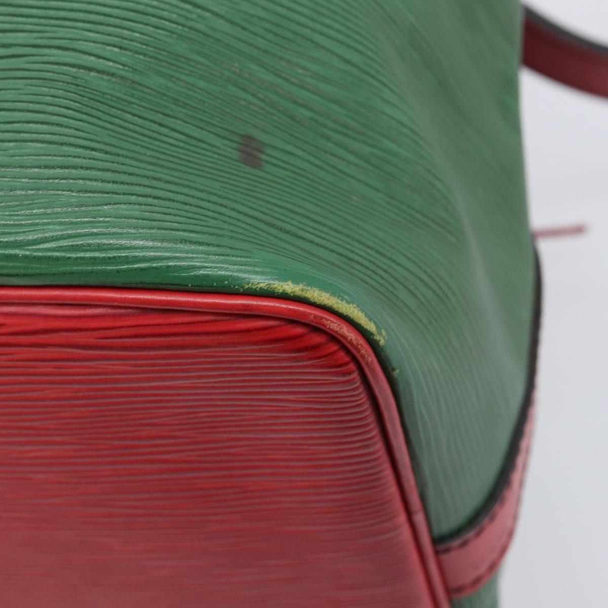 LOUIS VUITTON Epi Petit Noe Shoulder Bag Green Red M44147 LV Auth BA17024