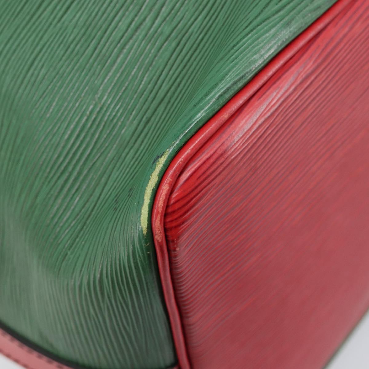 LOUIS VUITTON Epi Petit Noe Shoulder Bag Green Red M44147 LV Auth BA17024