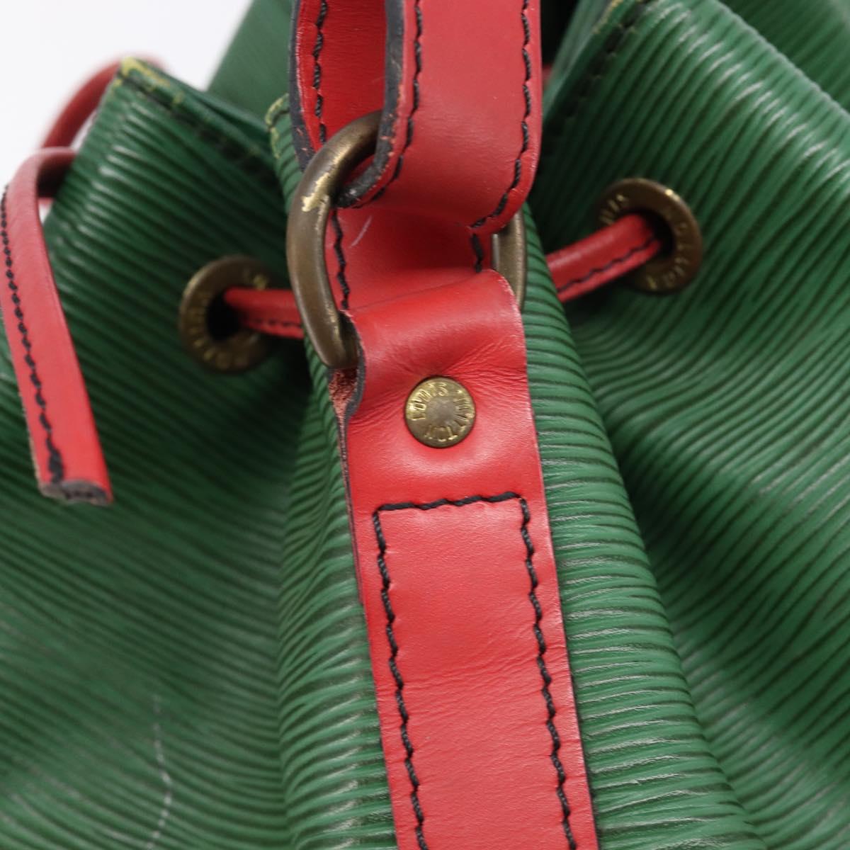 LOUIS VUITTON Epi Petit Noe Shoulder Bag Green Red M44147 LV Auth BA17024