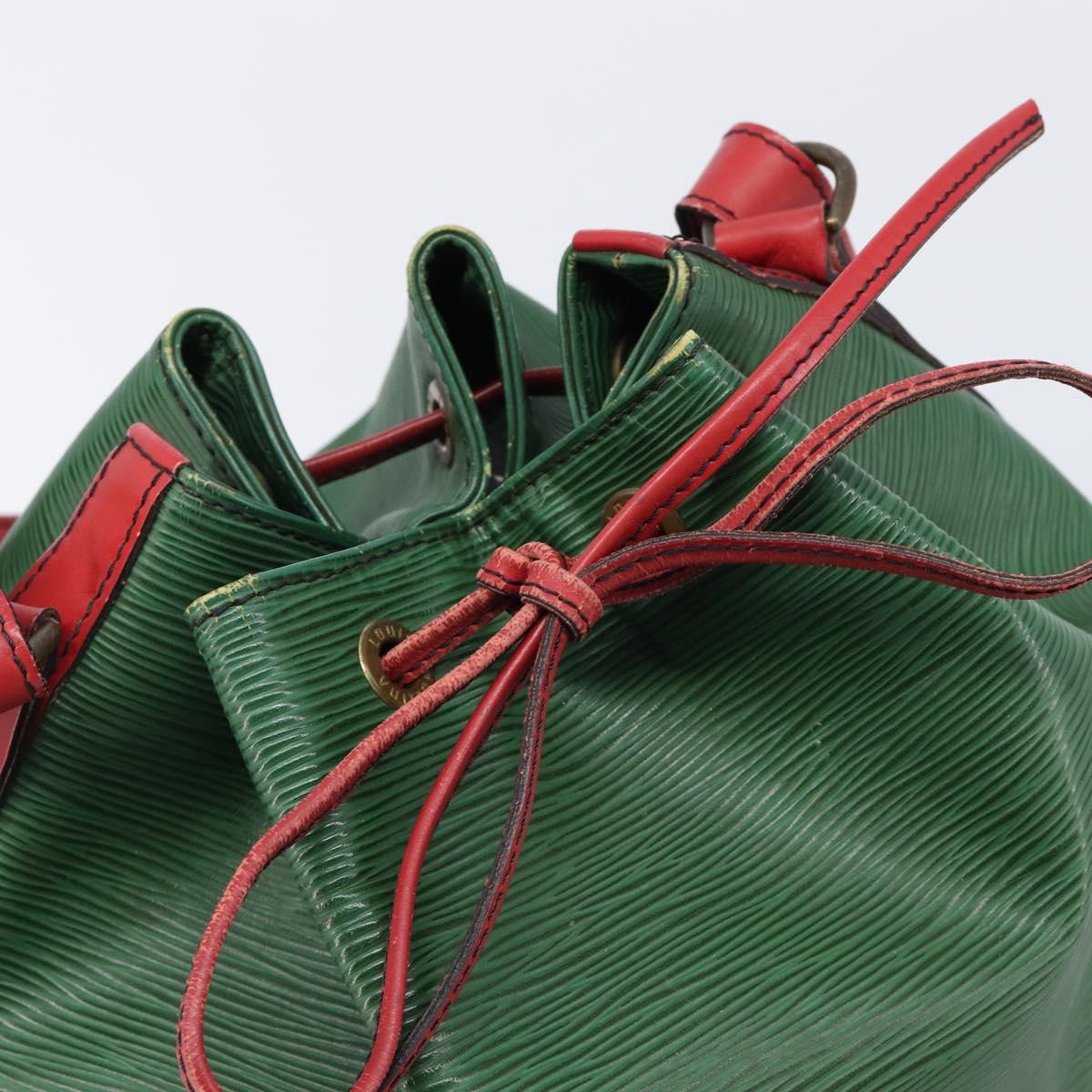 LOUIS VUITTON Epi Petit Noe Shoulder Bag Green Red M44147 LV Auth BA17024