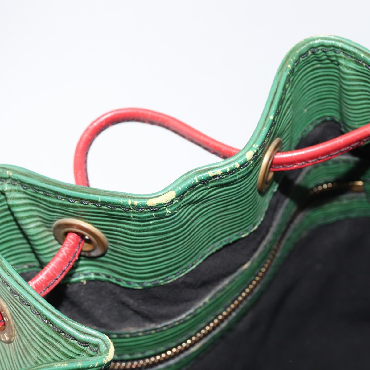 LOUIS VUITTON Epi Petit Noe Shoulder Bag Green Red M44147 LV Auth BA17024