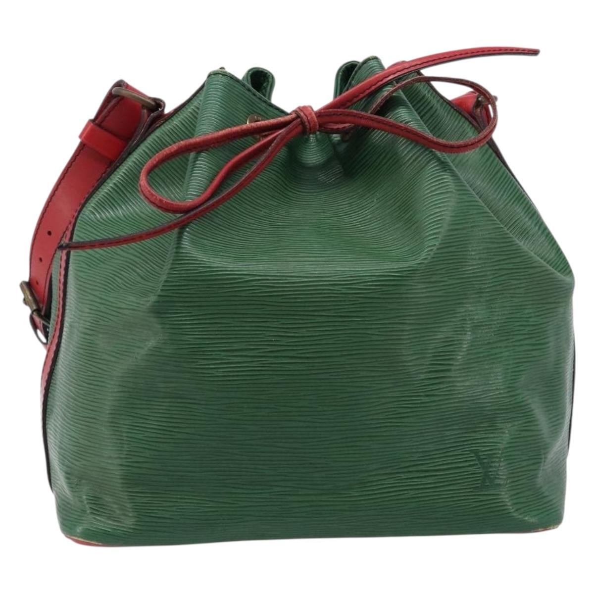 LOUIS VUITTON Epi Petit Noe Shoulder Bag Green Red M44147 LV Auth BA17024