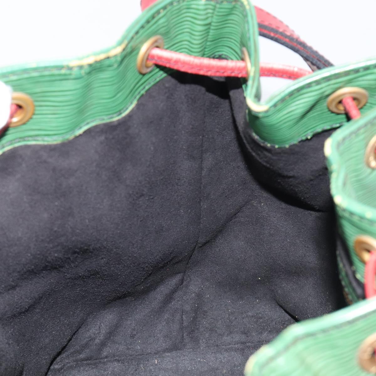 LOUIS VUITTON Epi Petit Noe Shoulder Bag Green Red M44147 LV Auth BA17024