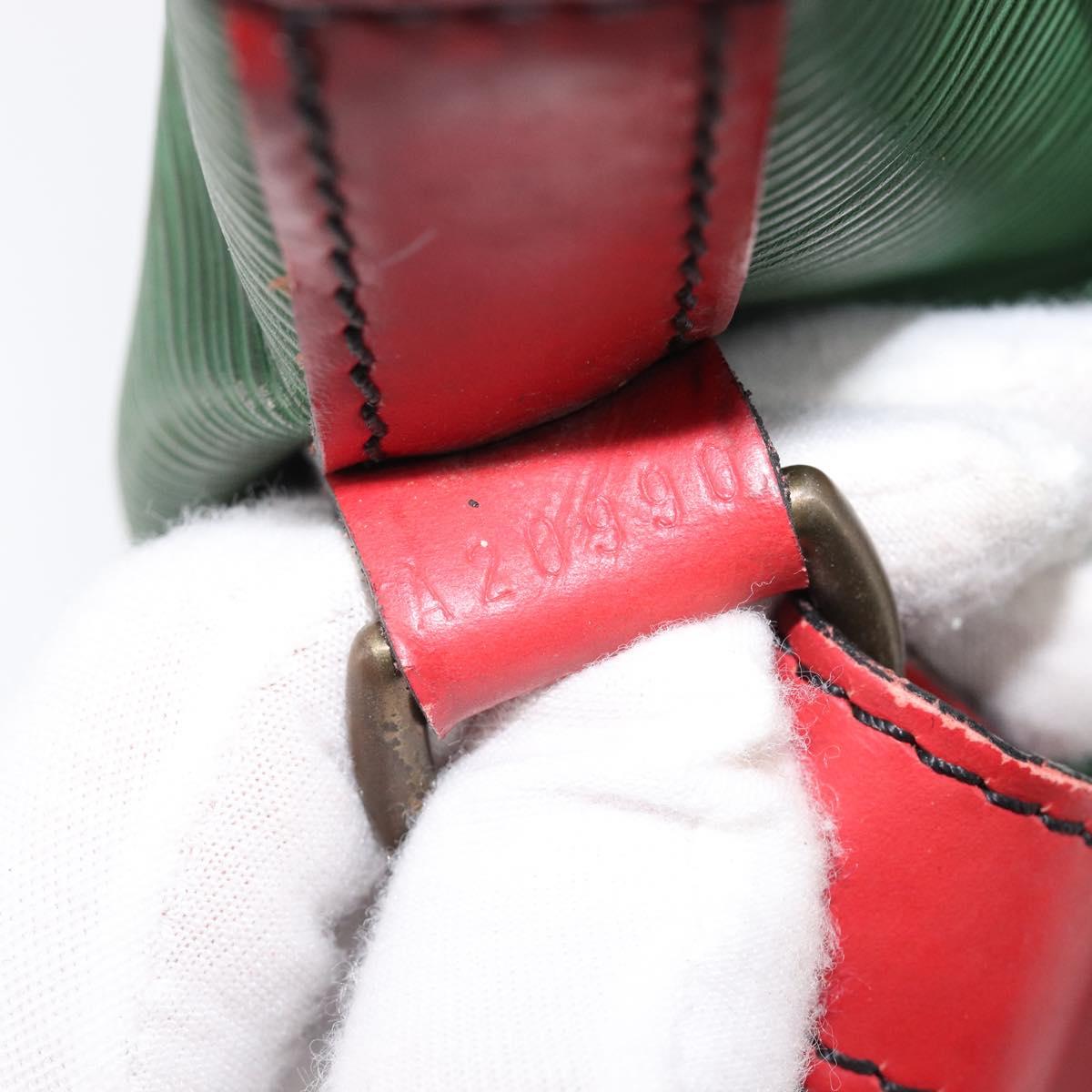 LOUIS VUITTON Epi Petit Noe Shoulder Bag Green Red M44147 LV Auth BA17024