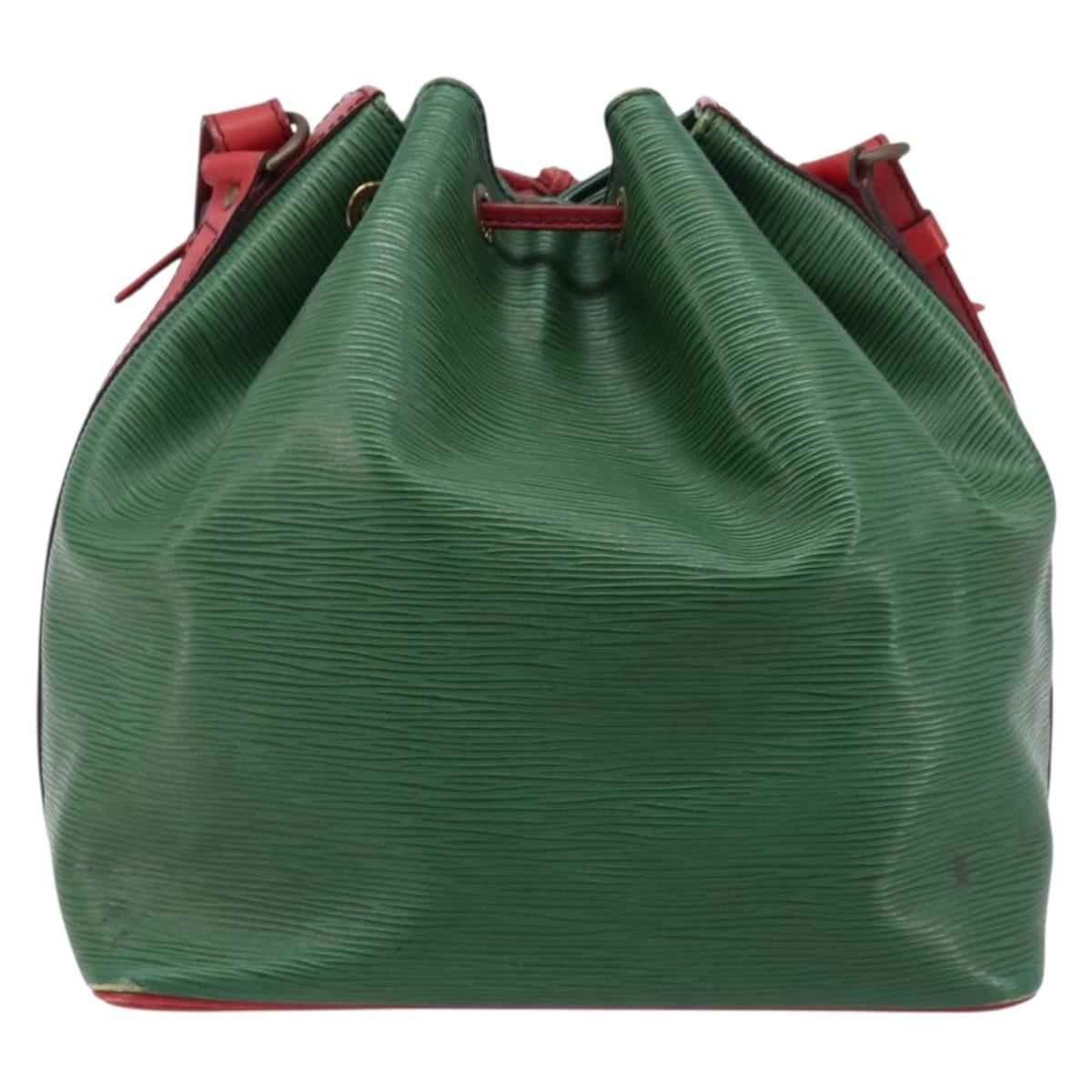 LOUIS VUITTON Epi Petit Noe Shoulder Bag Green Red M44147 LV Auth BA17024