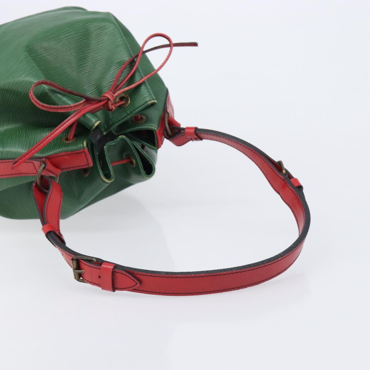 LOUIS VUITTON Epi Petit Noe Shoulder Bag Green Red M44147 LV Auth BA17024