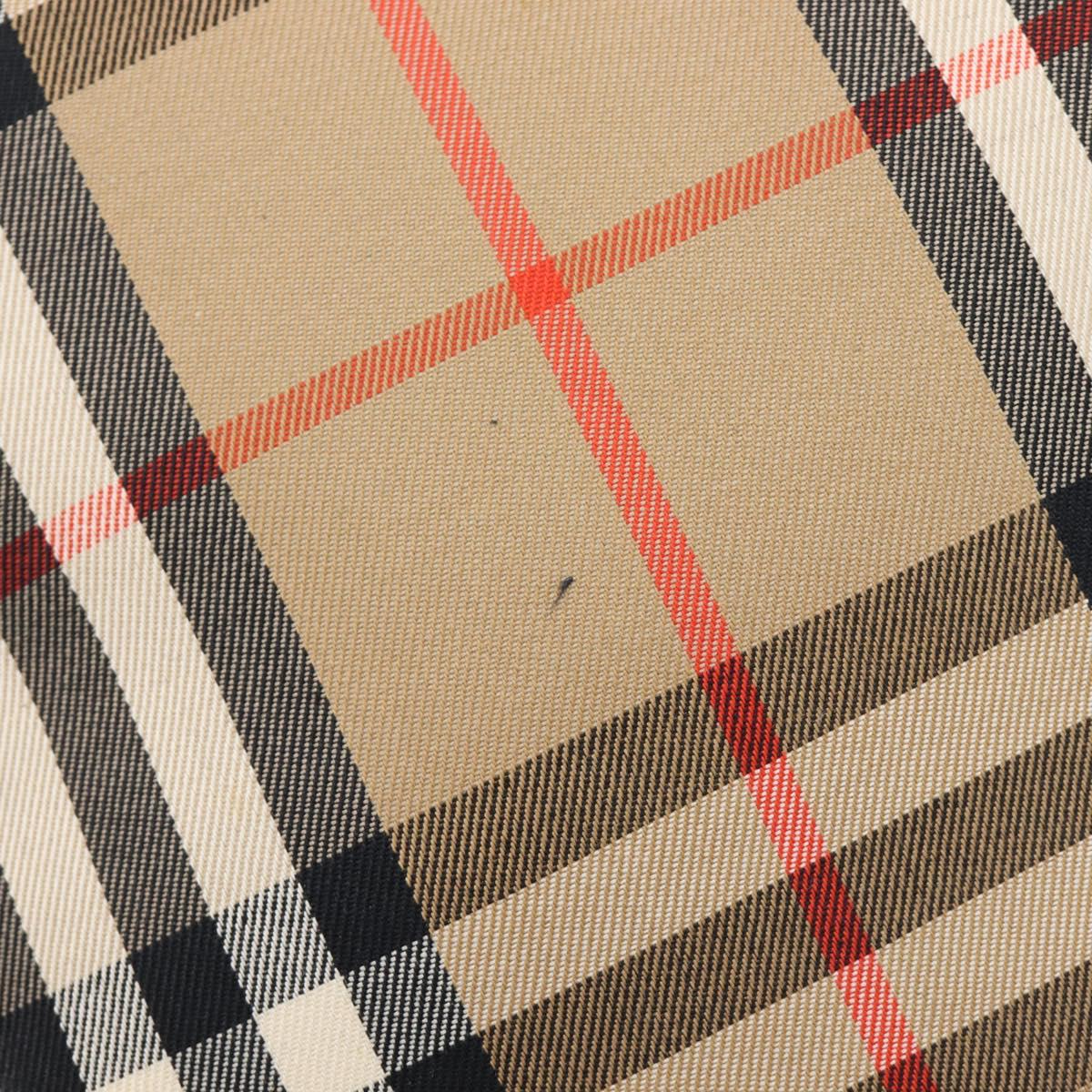 BURBERRY Nova Check Boston Bag Canvas Beige Gold Auth BA17025