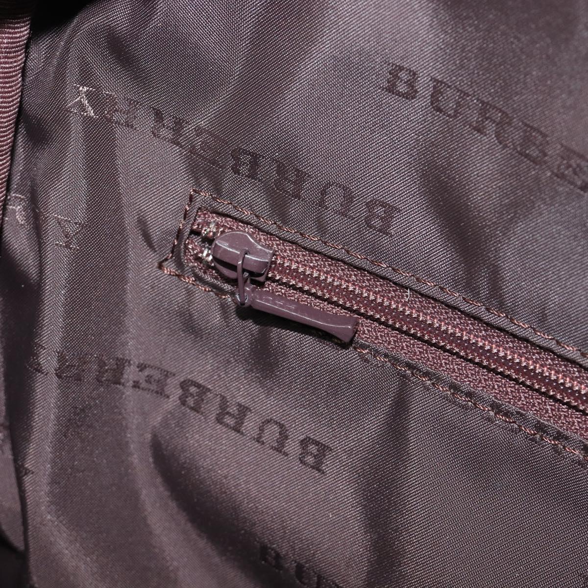 BURBERRY Nova Check Boston Bag Canvas Beige Gold Auth BA17025