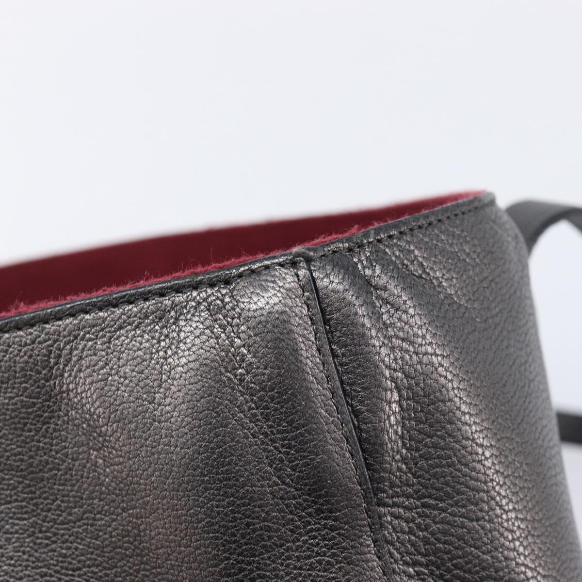 LOEWE Tote Bag Leather Dark Gray Auth BA17028