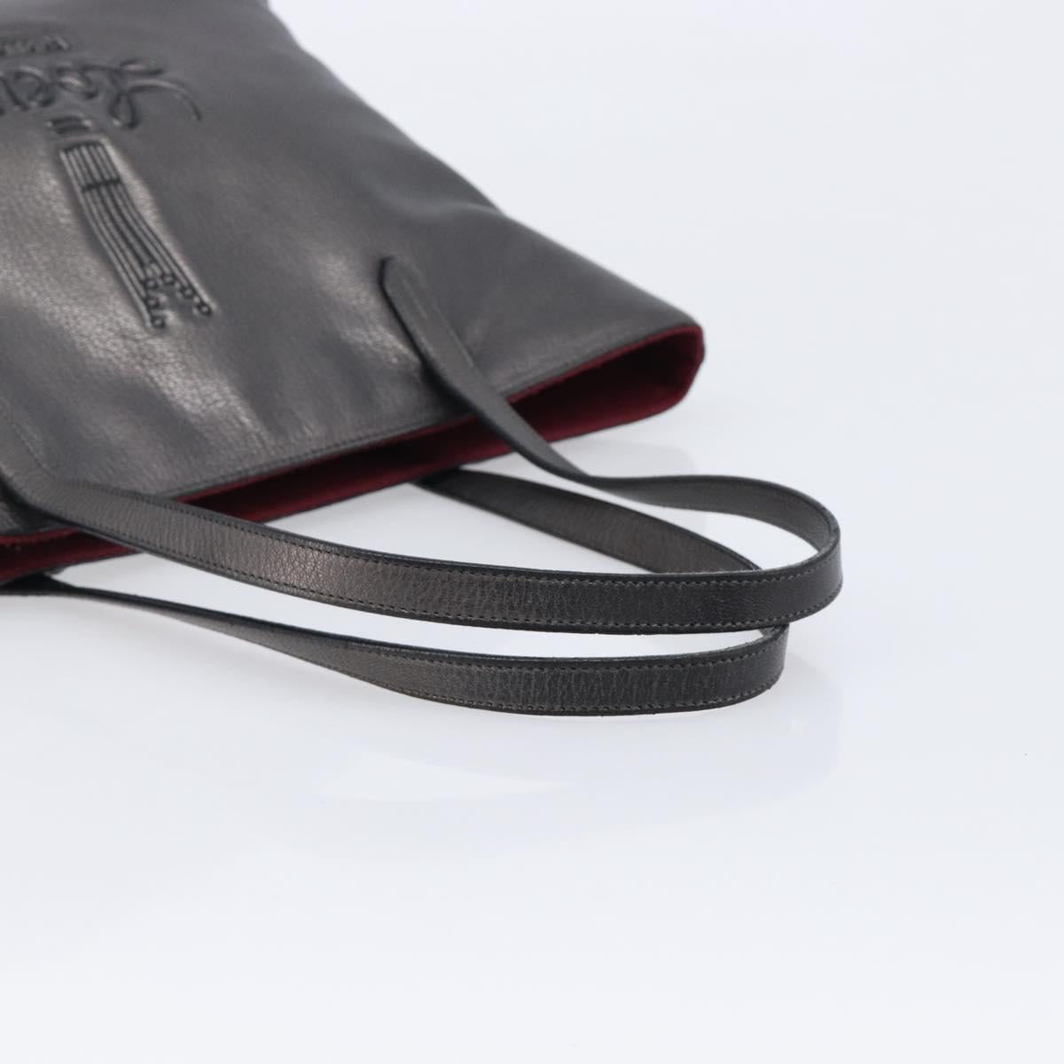 LOEWE Tote Bag Leather Dark Gray Auth BA17028