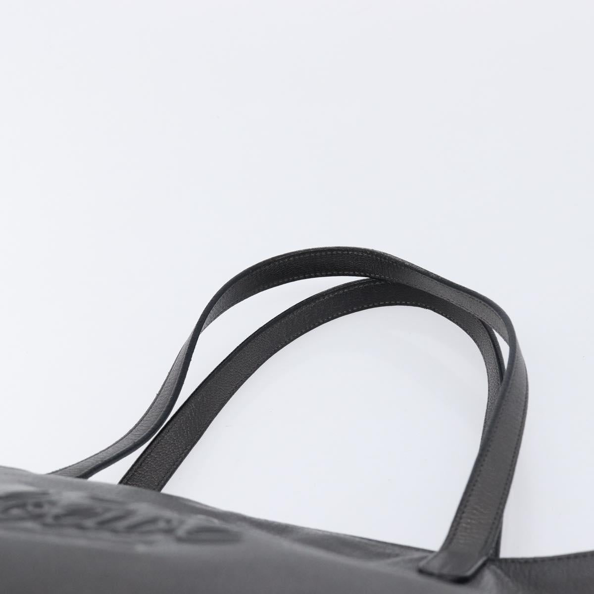 LOEWE Tote Bag Leather Dark Gray Auth BA17028