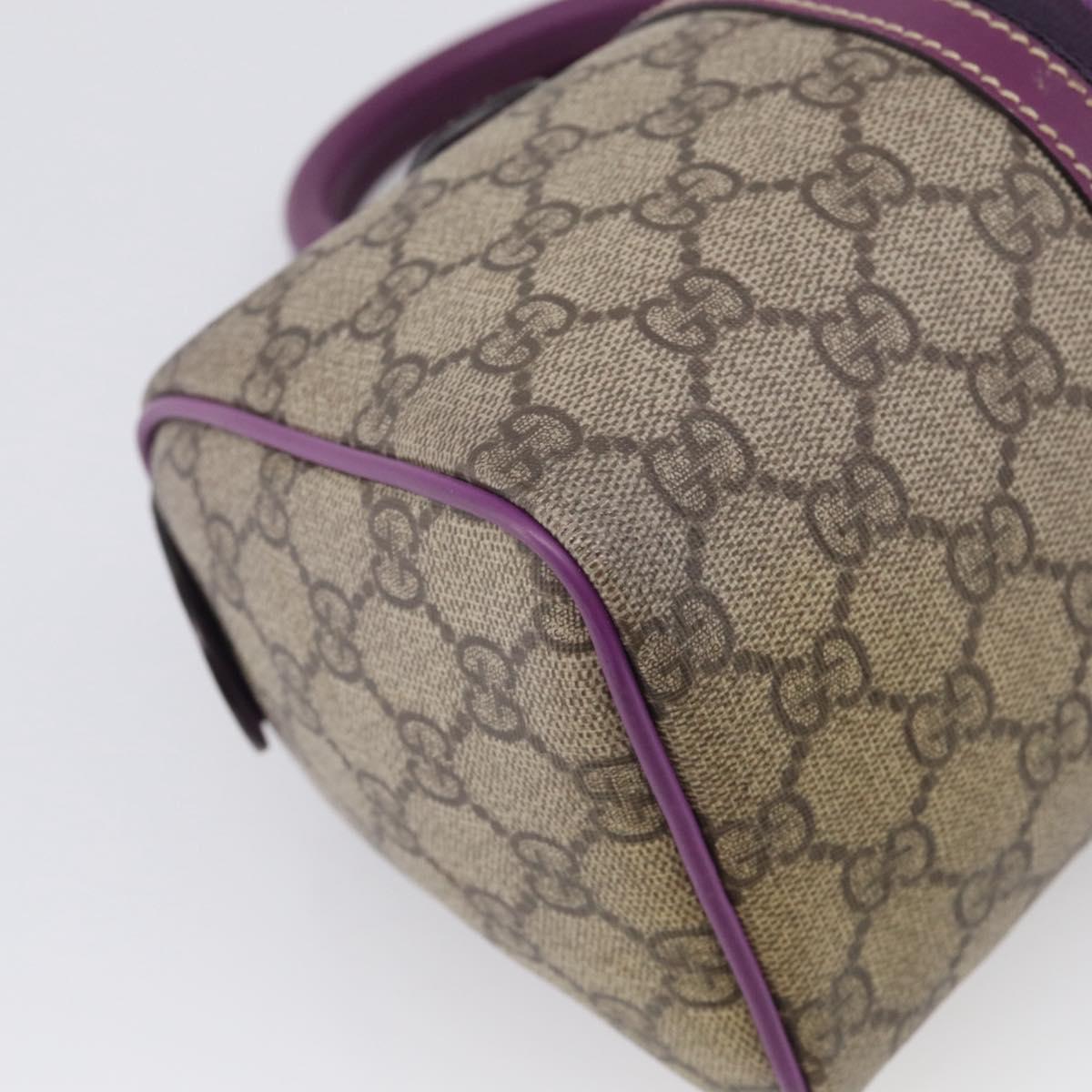GUCCI GG Supreme Sherry Line Hand Bag PVC Beige Gold 190257 Auth BA17032