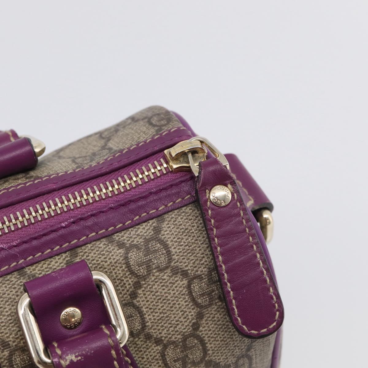 GUCCI GG Supreme Sherry Line Hand Bag PVC Beige Gold 190257 Auth BA17032