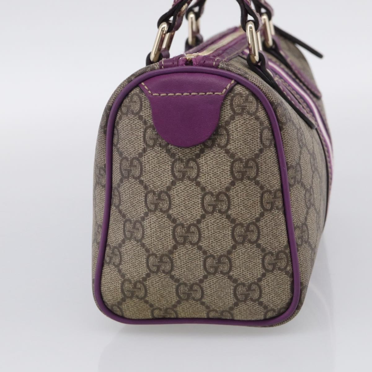 GUCCI GG Supreme Sherry Line Hand Bag PVC Beige Gold 190257 Auth BA17032