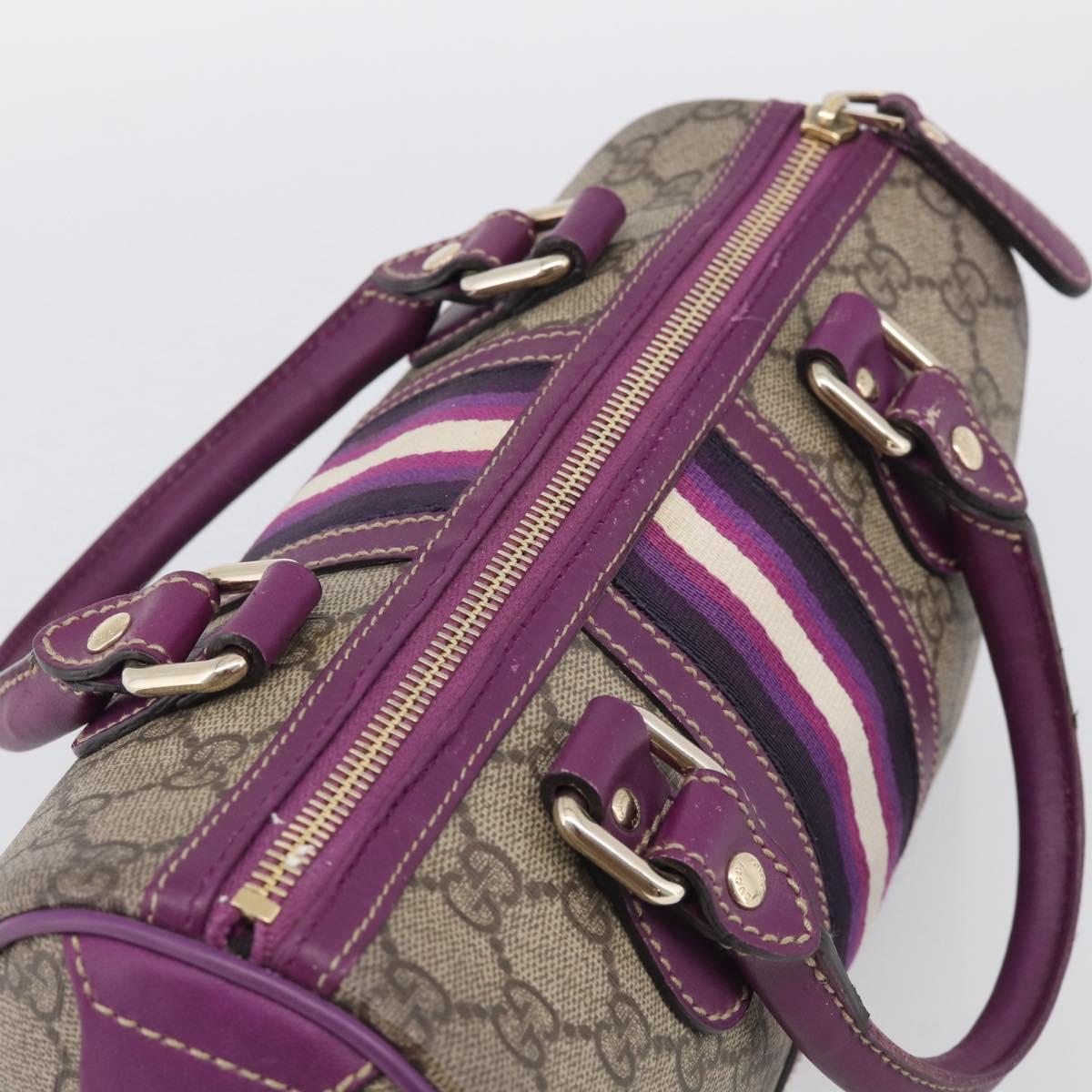 GUCCI GG Supreme Sherry Line Hand Bag PVC Beige Gold 190257 Auth BA17032