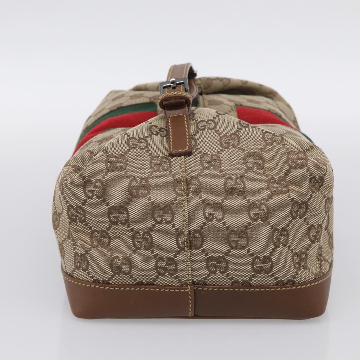 GUCCI GG Canvas Web Sherry Line Hand Bag Beige 2123 014 5000 Auth BA17034A