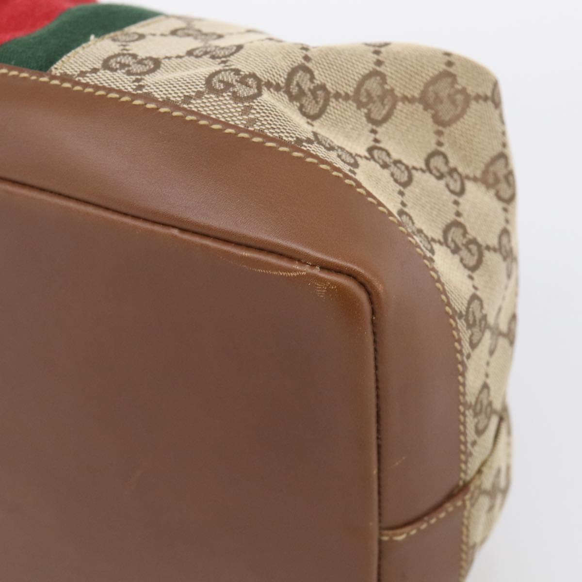 GUCCI GG Canvas Web Sherry Line Hand Bag Beige 2123 014 5000 Auth BA17034A