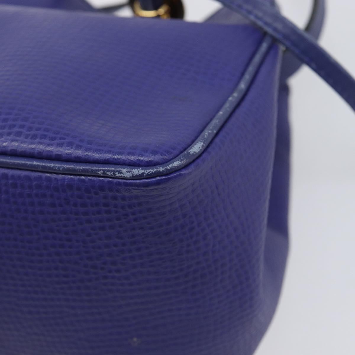 Christian Dior Shoulder Bag Leather Purple Gold Auth BA17038