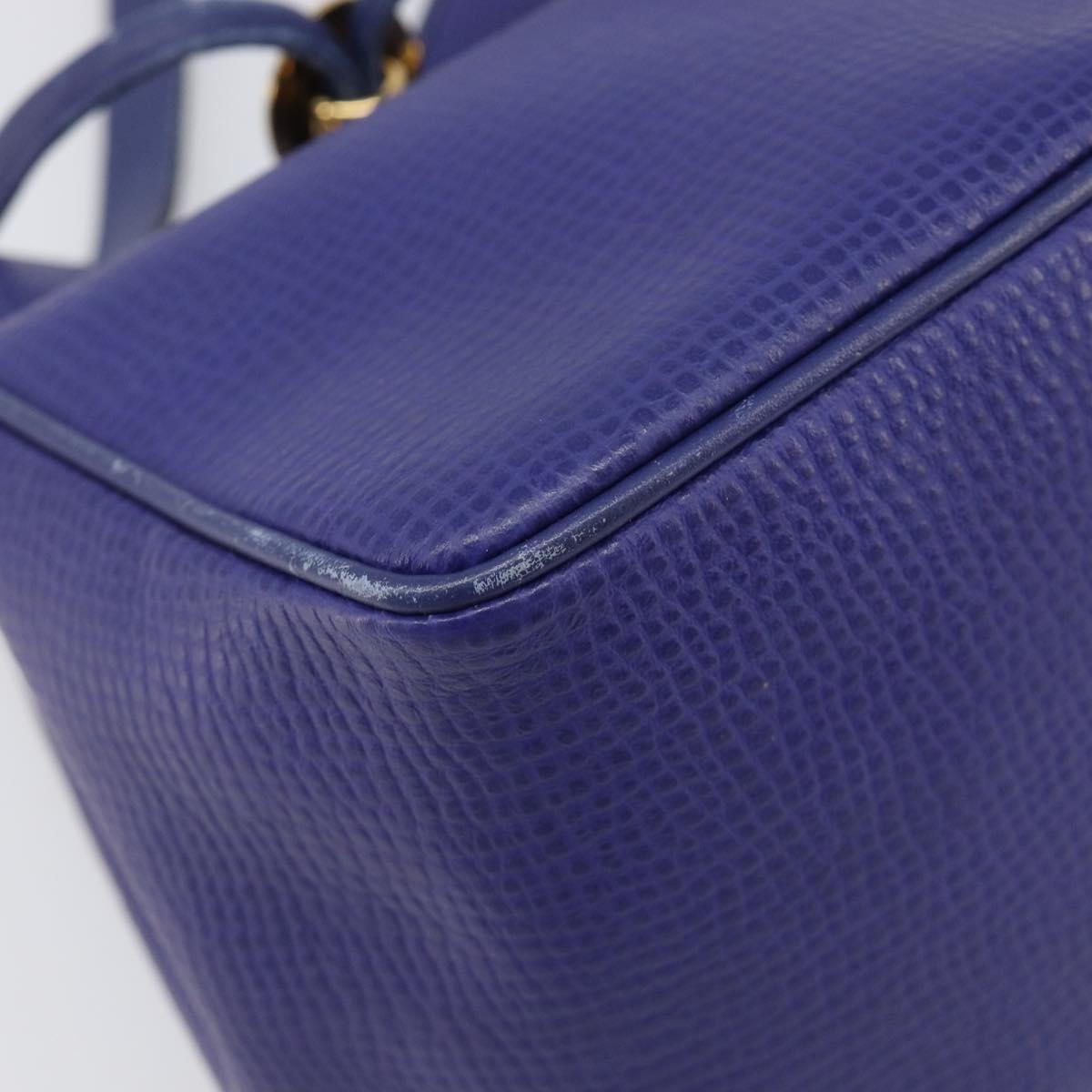 Christian Dior Shoulder Bag Leather Purple Gold Auth BA17038