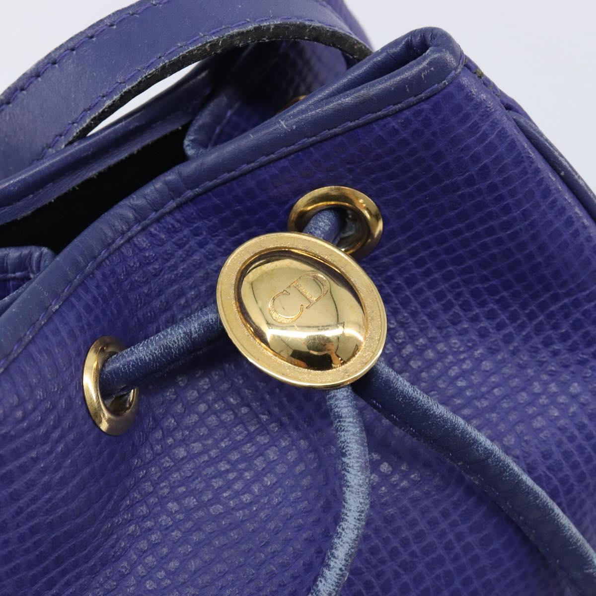 Christian Dior Shoulder Bag Leather Purple Gold Auth BA17038