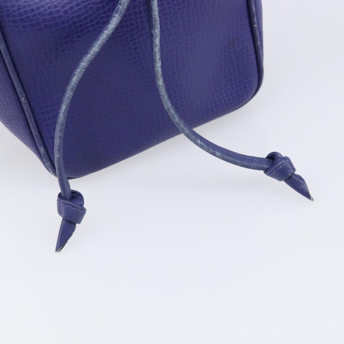 Christian Dior Shoulder Bag Leather Purple Gold Auth BA17038