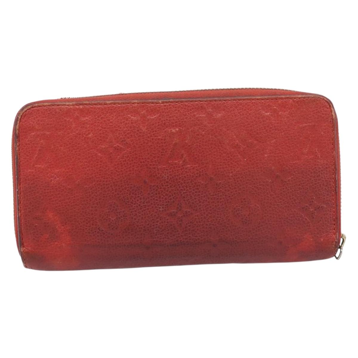 LOUIS VUITTON Long Wallet 2 Set White Red LV Auth BA17044