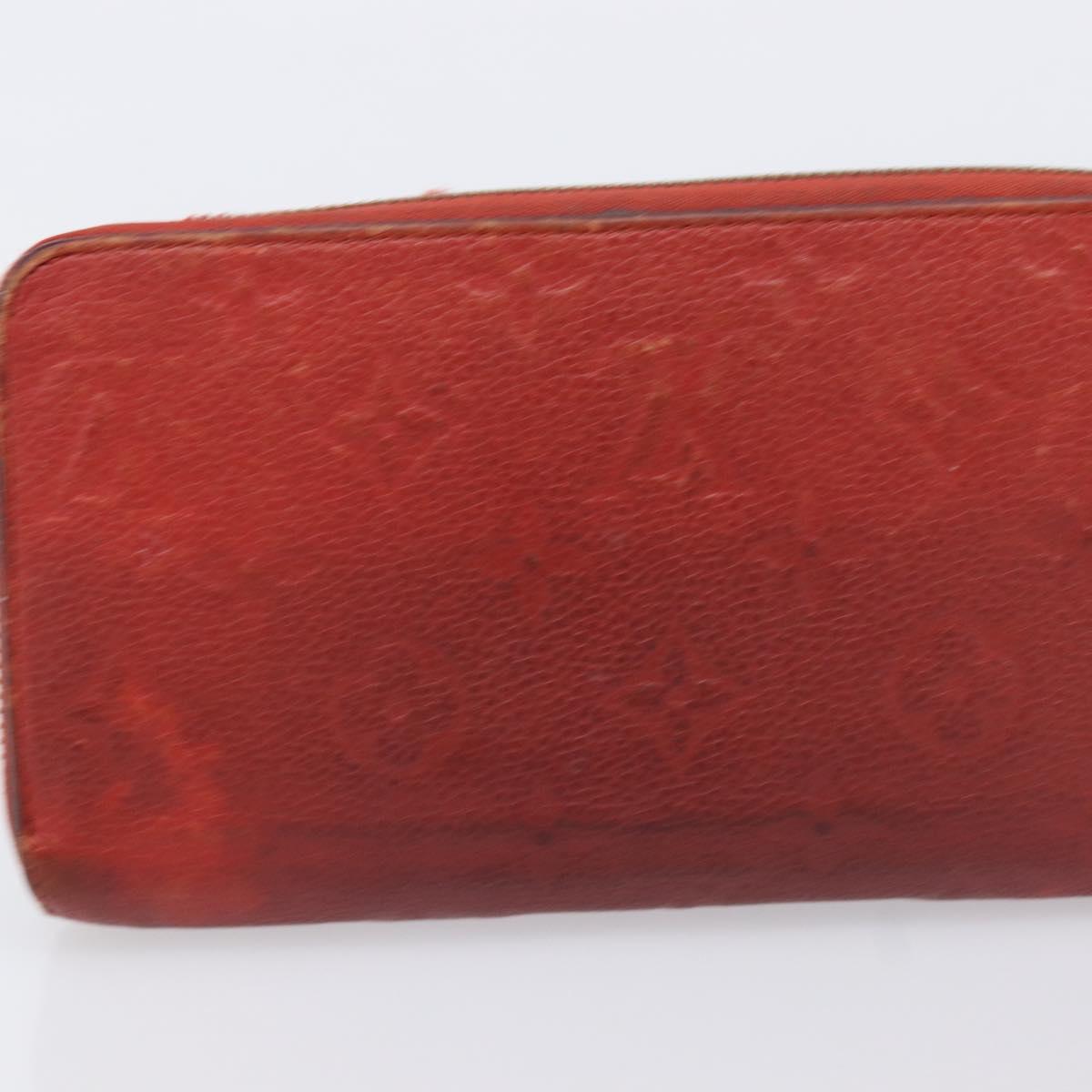 LOUIS VUITTON Long Wallet 2 Set White Red LV Auth BA17044