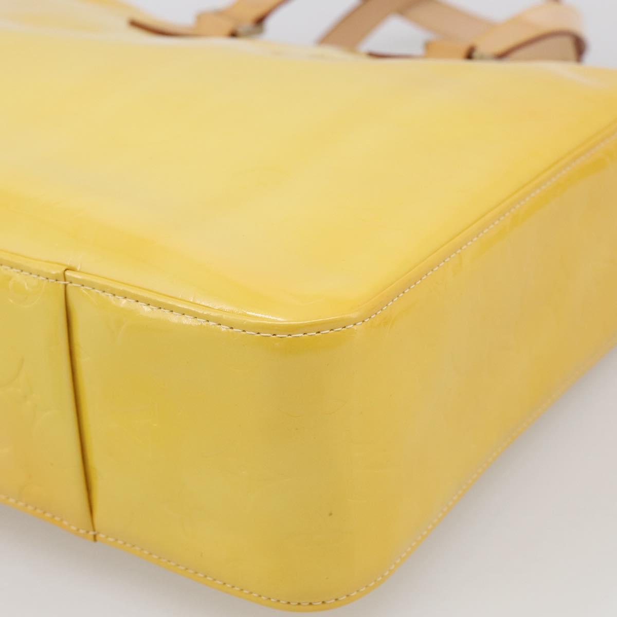 LOUIS VUITTON Monogram Vernis Columbus Tote Bag Lime Yellow M91047 Auth BA17047A