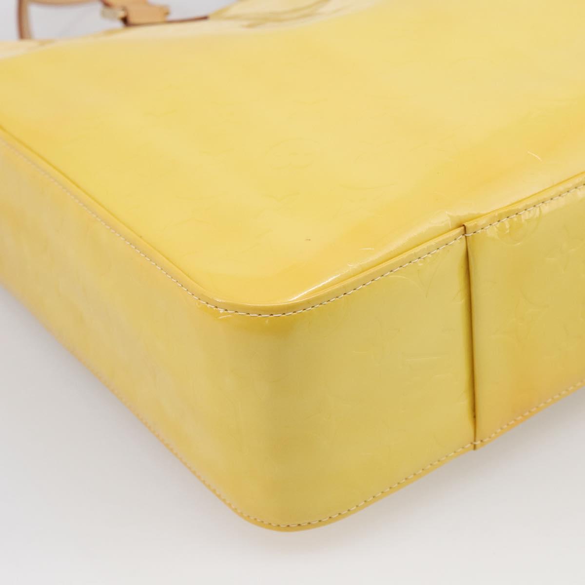 LOUIS VUITTON Monogram Vernis Columbus Tote Bag Lime Yellow M91047 Auth BA17047A