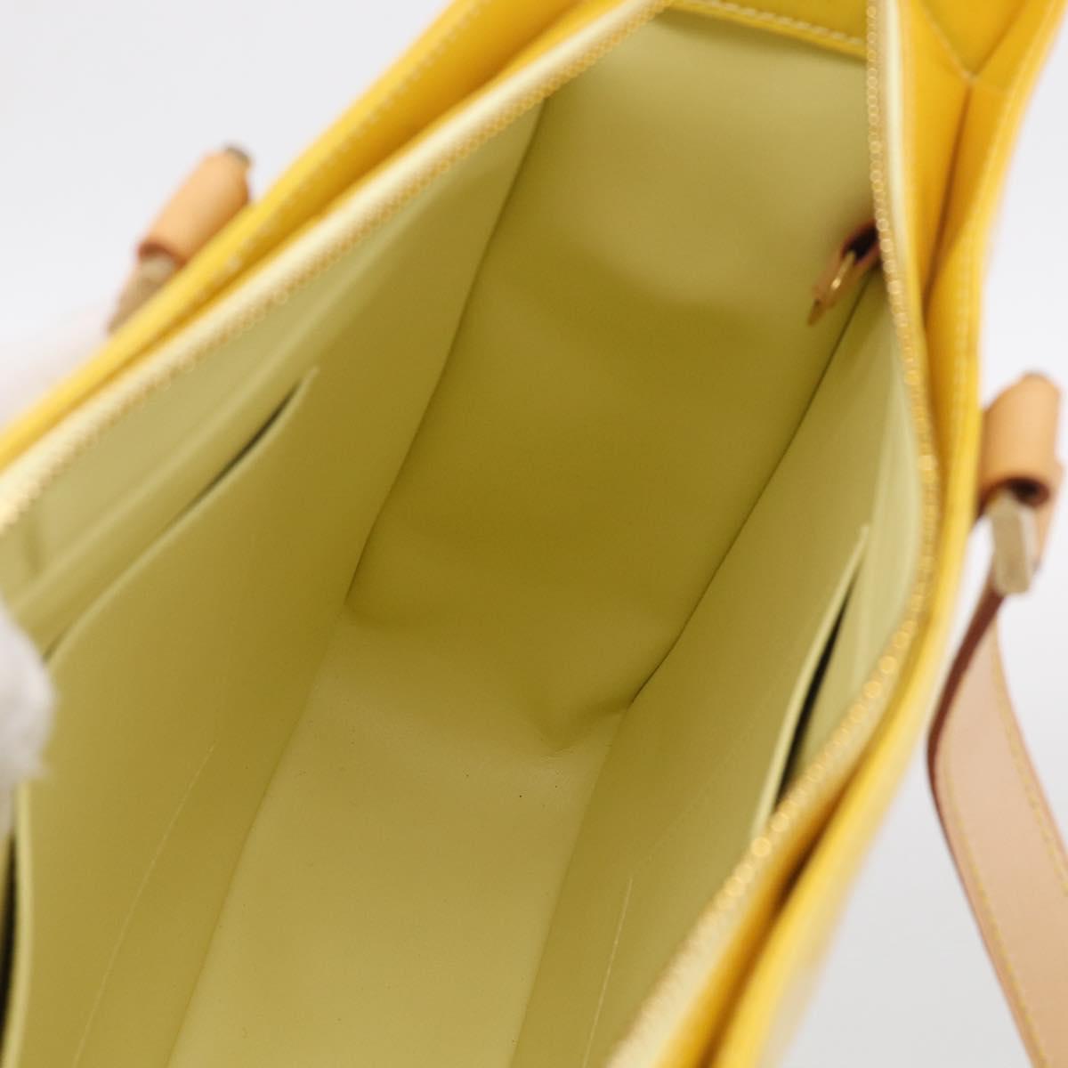 LOUIS VUITTON Monogram Vernis Columbus Tote Bag Lime Yellow M91047 Auth BA17047A