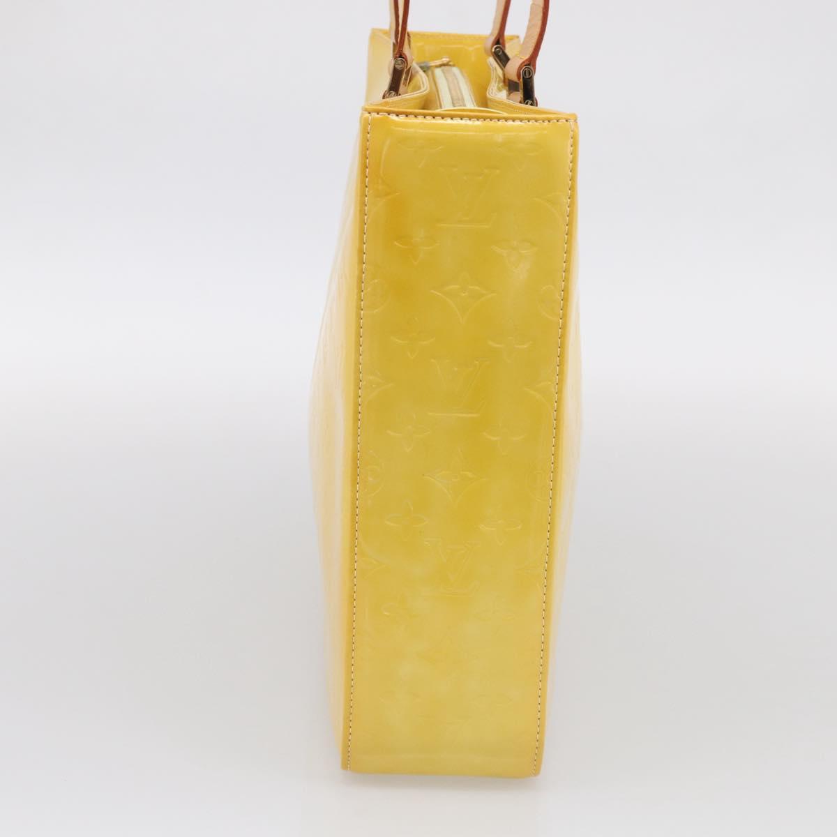 LOUIS VUITTON Monogram Vernis Columbus Tote Bag Lime Yellow M91047 Auth BA17047A