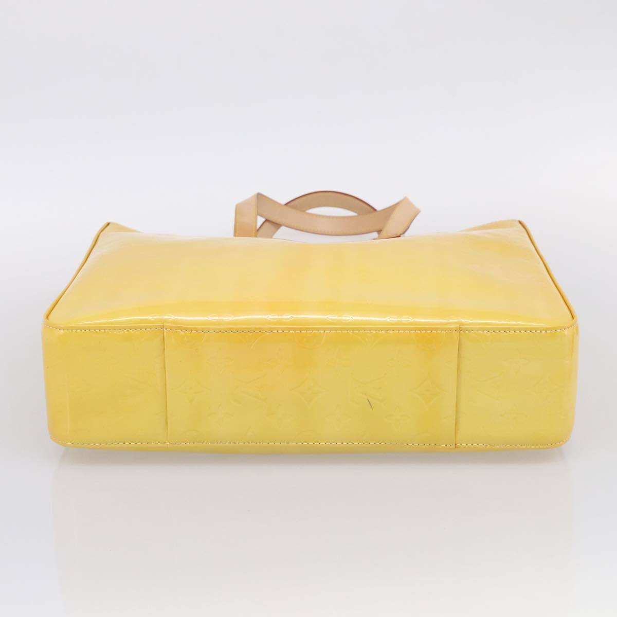 LOUIS VUITTON Monogram Vernis Columbus Tote Bag Lime Yellow M91047 Auth BA17047A