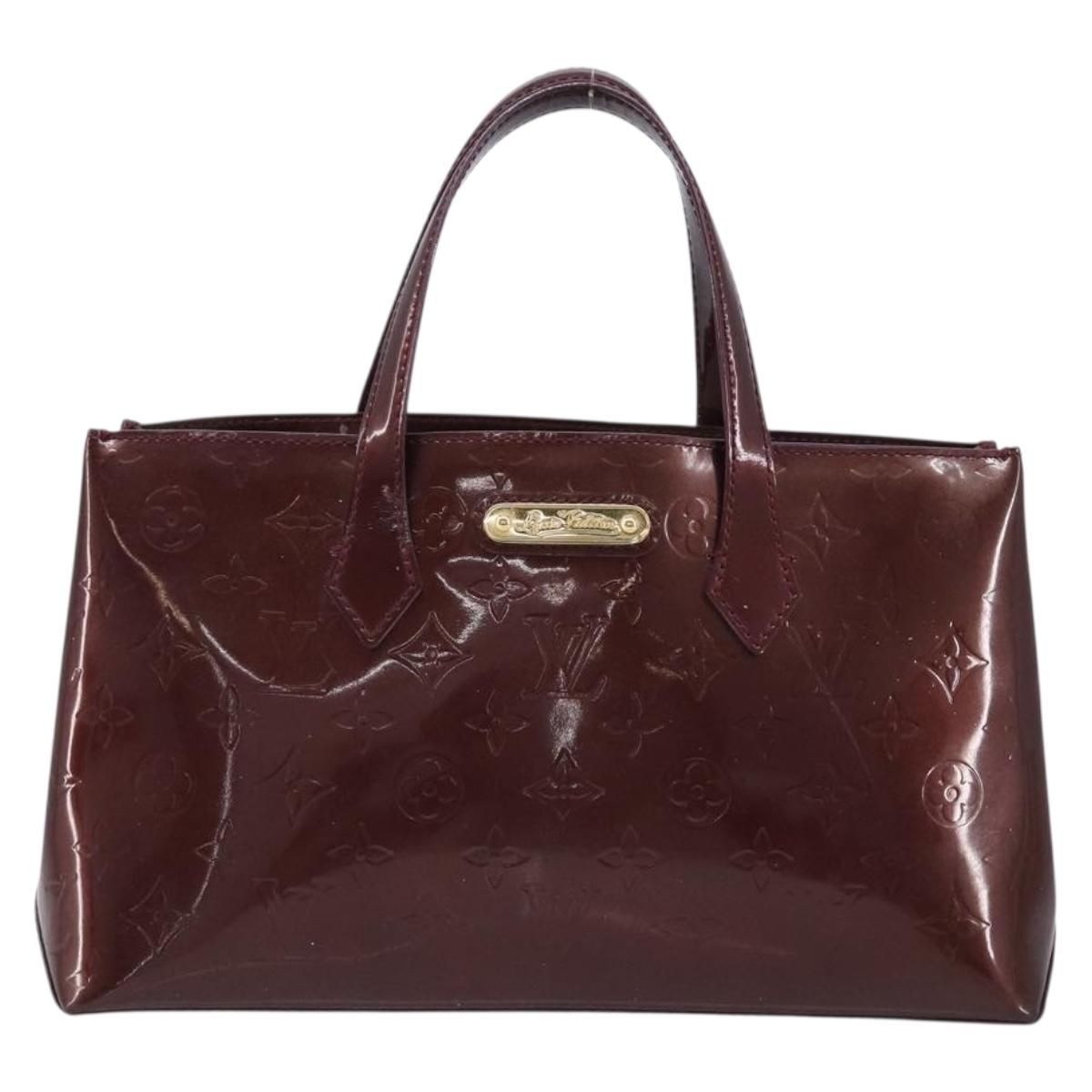 LOUIS VUITTON Monogram Vernis Wilshire PM Bag Rouge Favist M91644 Auth BA17049