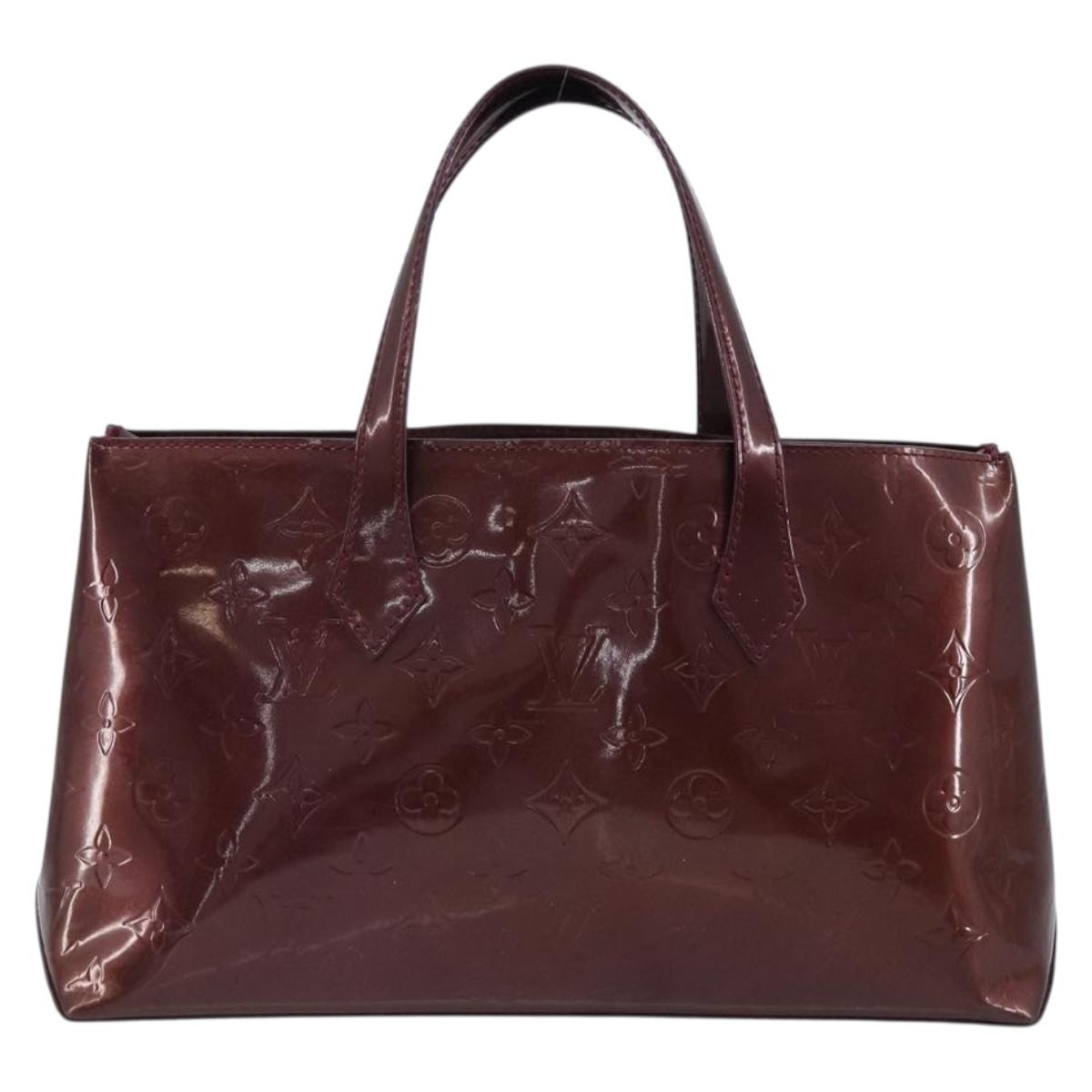 LOUIS VUITTON Monogram Vernis Wilshire PM Bag Rouge Favist M91644 Auth BA17049