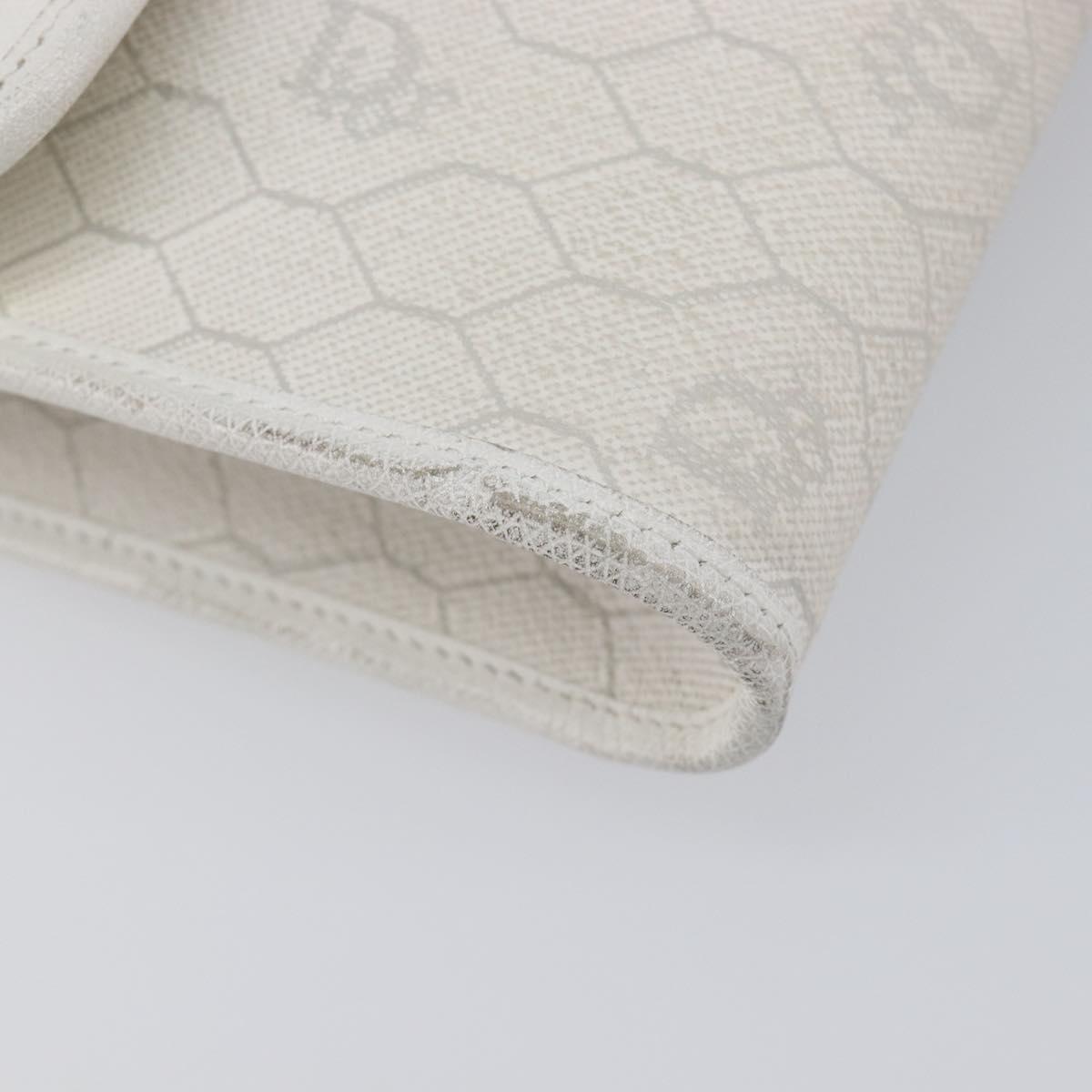 Christian Dior Honeycomb Chain Shoulder Bag PVC White Gold Auth BA17050