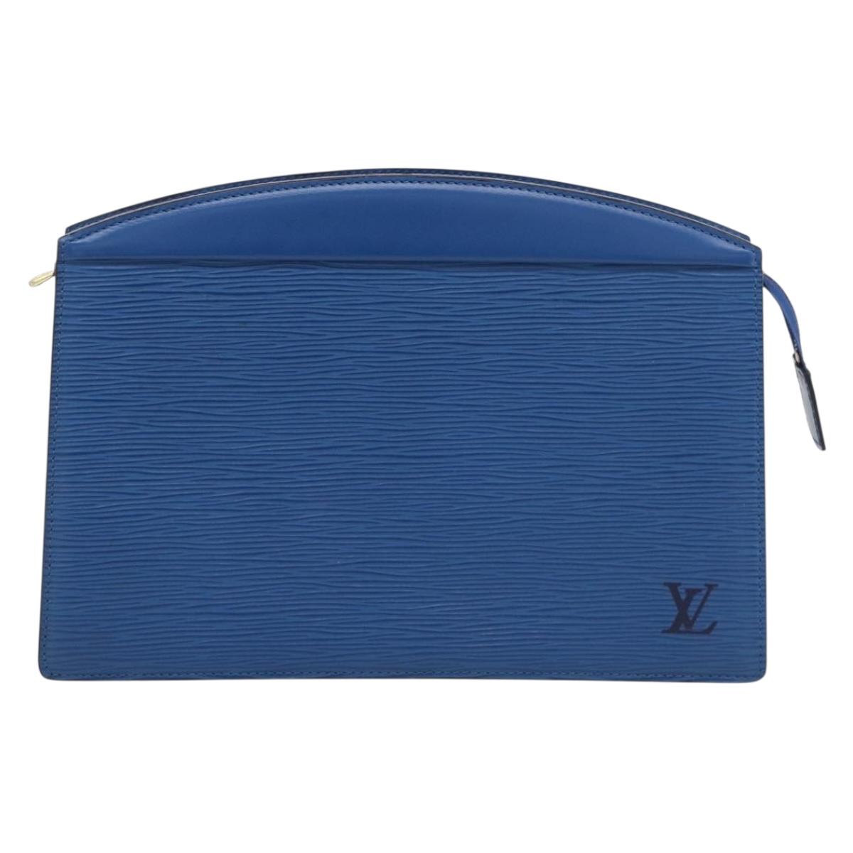 LOUIS VUITTON Epi Trousse Crete Pouch Blue M48405 LV Auth BA17051A