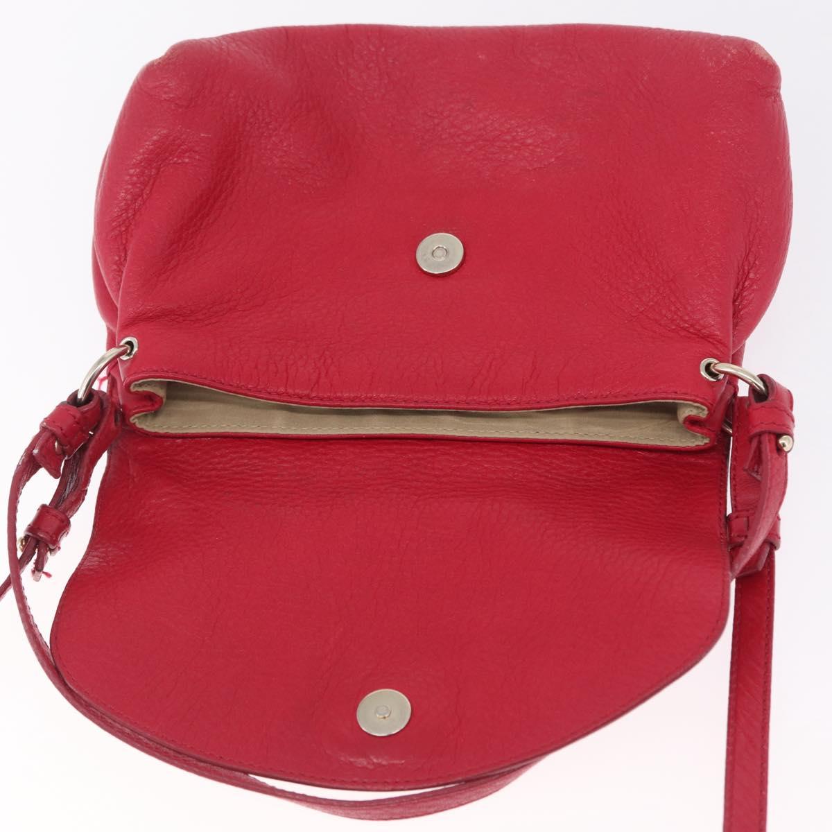 Chloe Lily Shoulder Bag Leather Pink Gold Auth BA17053