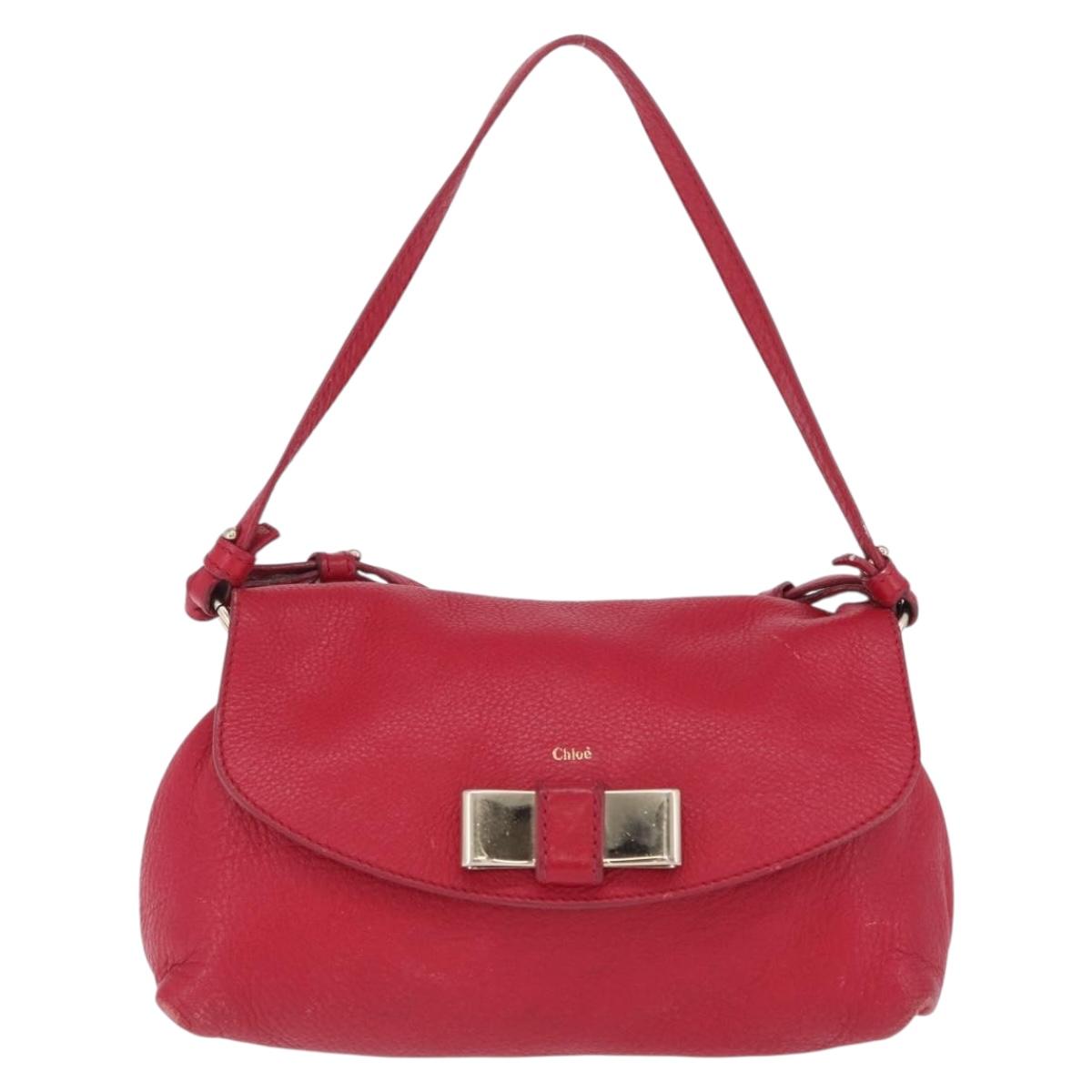 Chloe Lily Shoulder Bag Leather Pink Gold Auth BA17053