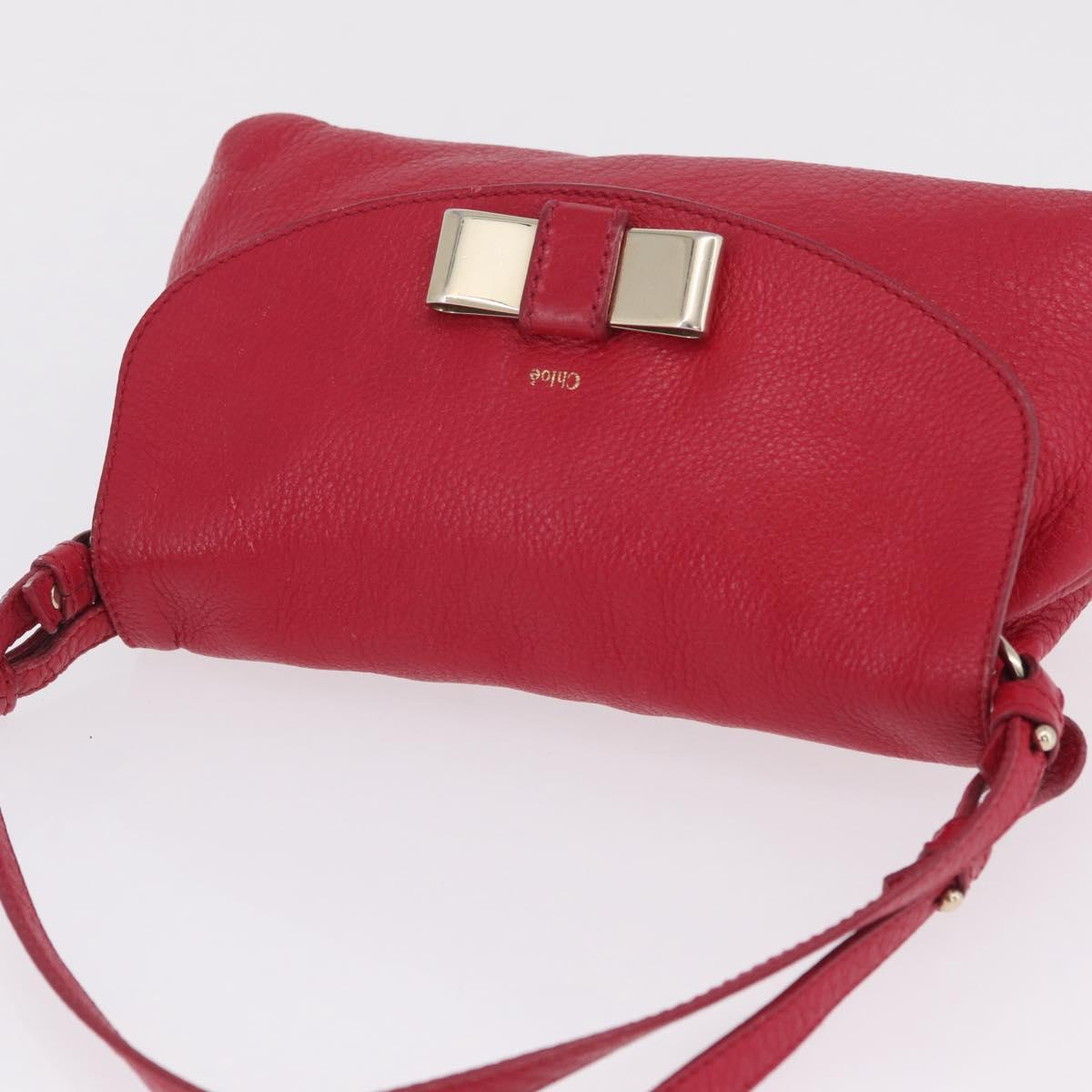 Chloe Lily Shoulder Bag Leather Pink Gold Auth BA17053