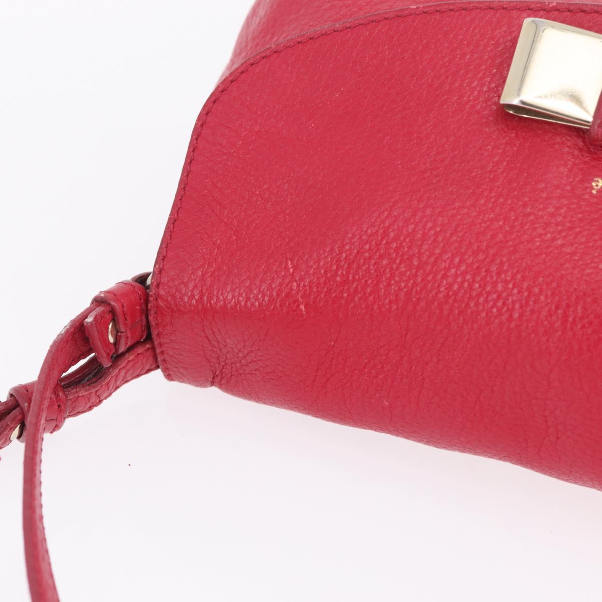 Chloe Lily Shoulder Bag Leather Pink Gold Auth BA17053